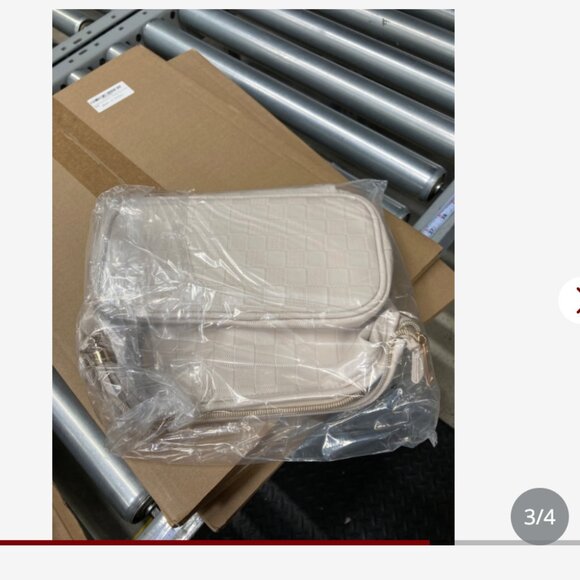 SuitShine Travel Makeup Bag Organizer PU Leather Checkered Cosmetic Bag - Picture 3 of 10